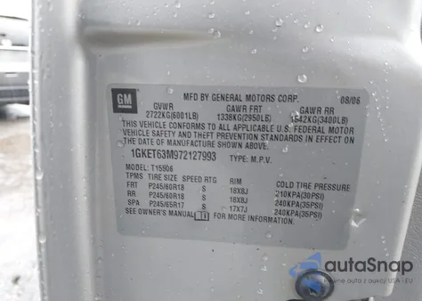 2007 GMC Envoy Denali из США, поврежденный, VIN 1GKET63M972127993